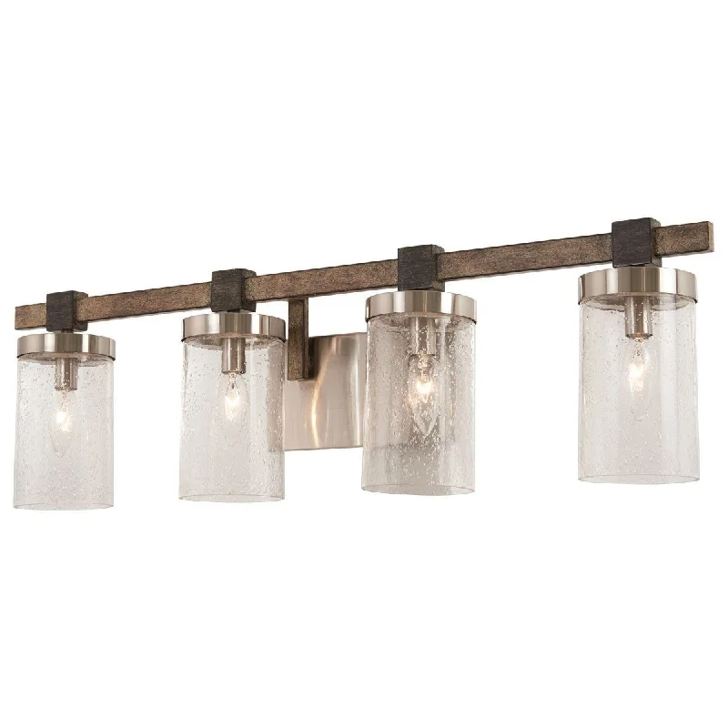 Industrial Lighting for Metal Fabrication ShopsBridlewood 31 in. 4 Lights Vanity Light Brushed Nickel finish Industrial Lighting for Metal Fabrication ShopsBridlewood 31 in. 4 Lights Vanity Light Brushed Nickel finish
