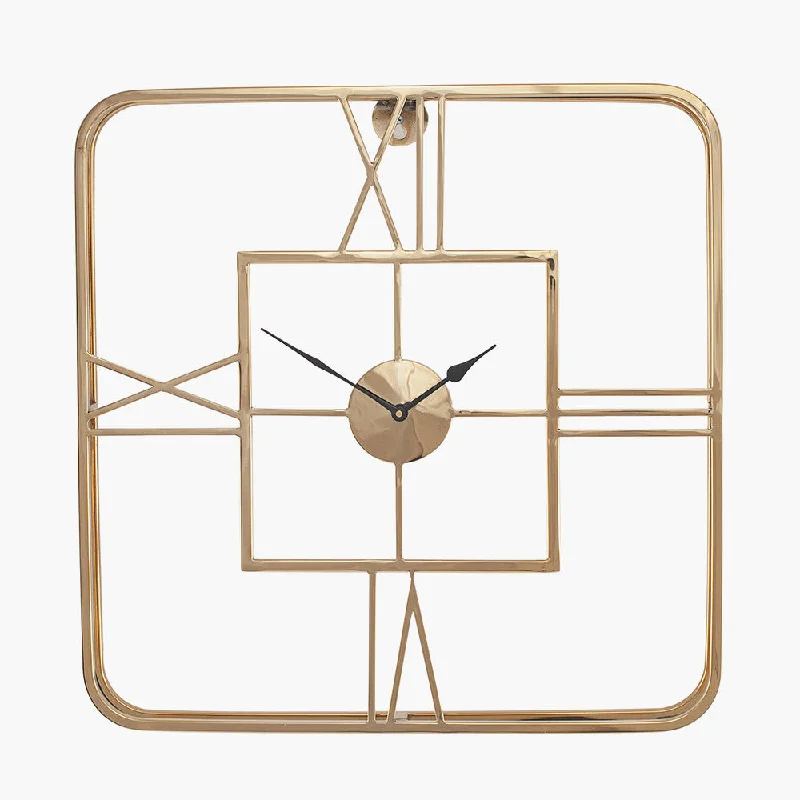 Adjustable track lighting for living roomsSquare Wall Clock - Gold/Silver Metal Finish