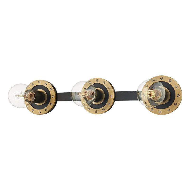 Industrial Lighting for Chemical PlantsTEO 22 in. 3 Lights Vanity Light Brass finish Industrial Lighting for Chemical PlantsTEO 22 in. 3 Lights Vanity Light Brass finish
