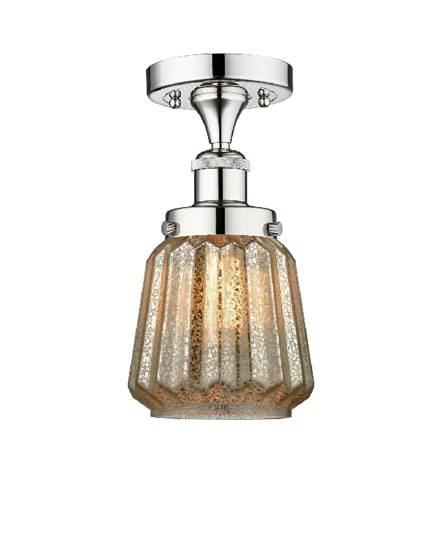 Dimmable Industrial Lighting for Ambiance ControlEdison One Light Semi-Flush Mount