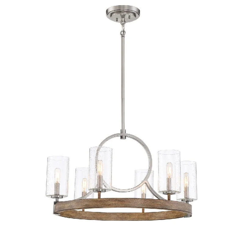 Color - Tunable Industrial Lighting for Special ApplicationsCountry Estates 28 in. 6 Lights Chandelier Brushed Nickel finish Color - Tunable Industrial Lighting for Special ApplicationsCountry Estates 28 in. 6 Lights Chandelier Brushed Nickel finish