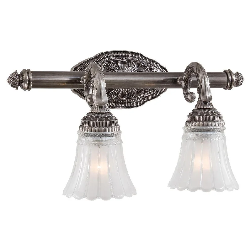 Industrial Lighting for Printing Press FacilitiesEuropa Bath 19 in. 2 Lights Vanity Light Brushed Nickel finish Industrial Lighting for Printing Press FacilitiesEuropa Bath 19 in. 2 Lights Vanity Light Brushed Nickel finish