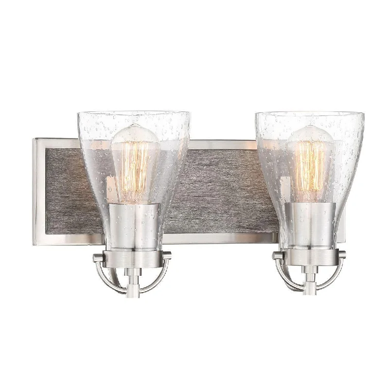 Adjustable Industrial Lighting for Flexible IlluminationGarrison 16 in. 2 Lights Vanity Light Brushed Nickel finish Adjustable Industrial Lighting for Flexible IlluminationGarrison 16 in. 2 Lights Vanity Light Brushed Nickel finish