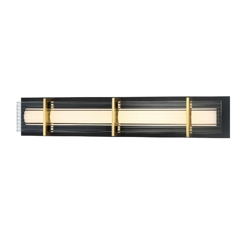 Industrial Ceiling - Mounted Lighting for Assembly PlantsMidnight Gold 27 in. LED Bath Bar Black & Gold finish