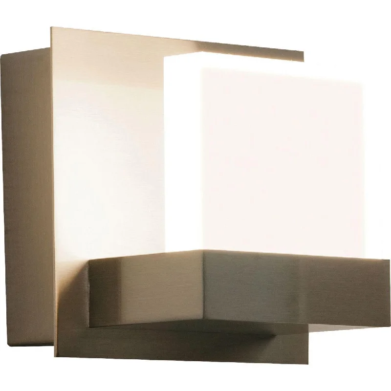 High - Bay LED Industrial Lighting for WarehousesArlo 5 in. LED Wall Light Satin Nickel Finish 120V-277