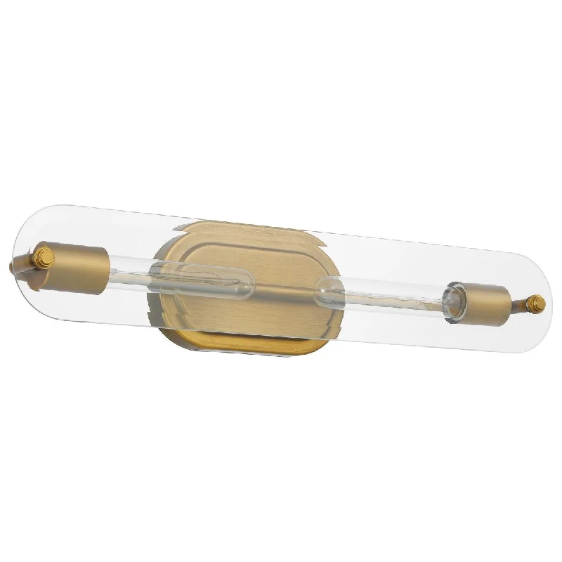Track lighting with adjustable armsNuvo 60-7712 Teton 2 Light Vanity Natural Brass Finish Clear Beveled Glass