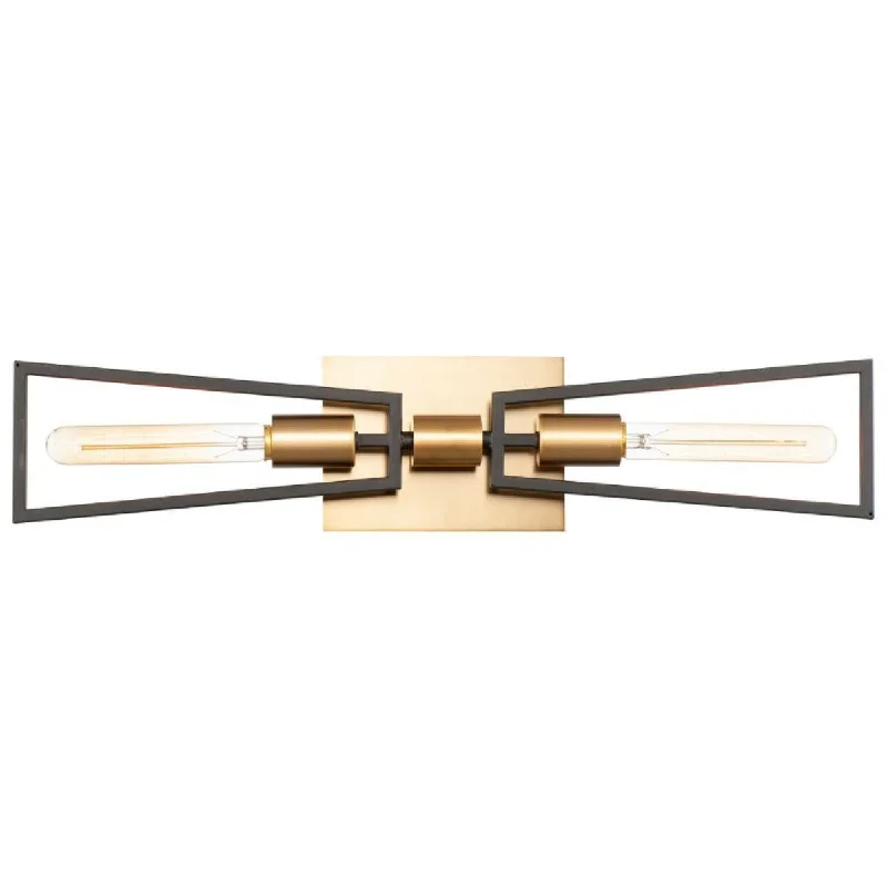 Industrial Wall - Mounted Lighting for Workshop WallsWings 25 In. 2 Lights Vanity Light Brass Finish