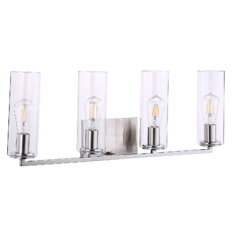 Industrial Lighting for Food Processing FactoriesAcacia 34 In. 4 Lights Vanity Light Brushed Nickel Finish