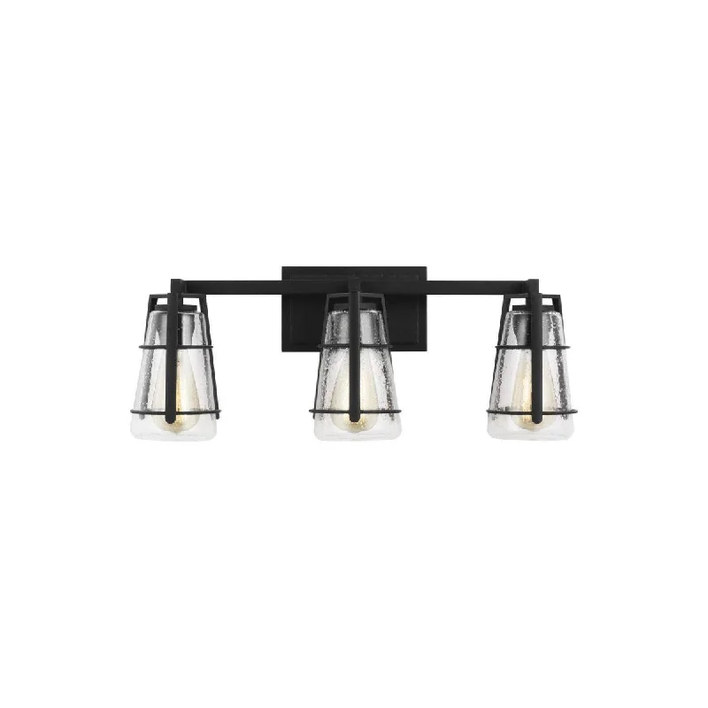 Industrial Lighting for Metal Fabrication ShopsAdelaide 24 in. 3 lights Vanity Light Black Finish