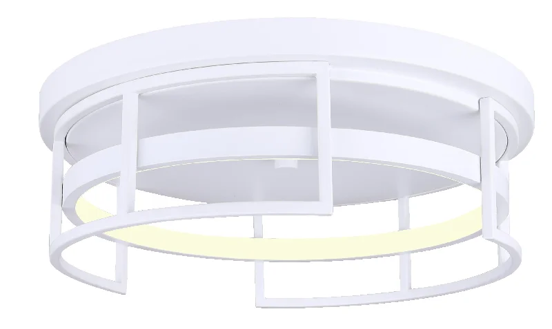 Waterproof track lighting for bathroomsCanarm LFM231A15WH Amora LED Flush Mount In White