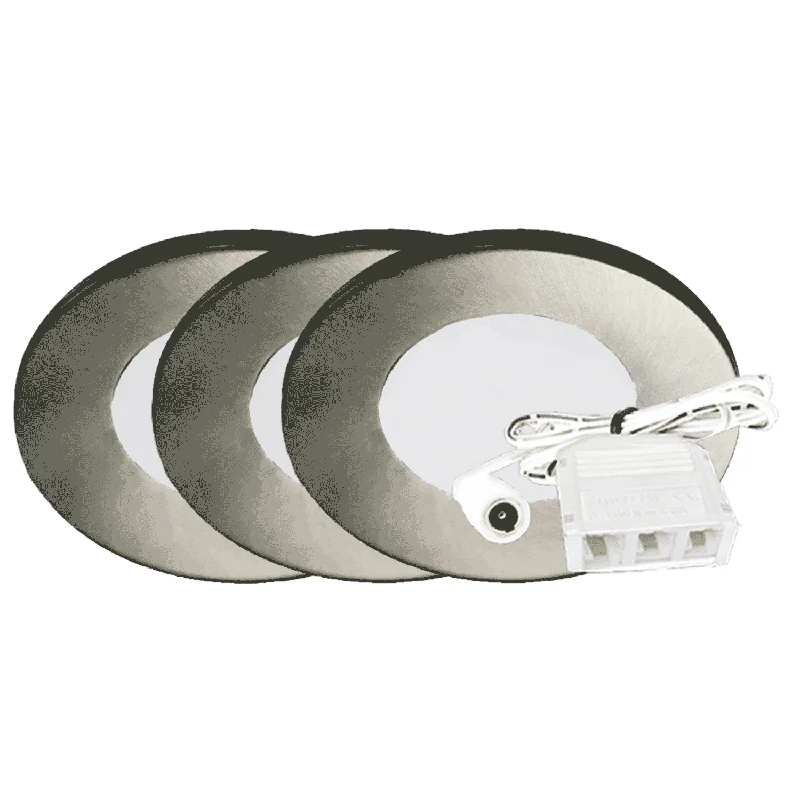 High - lumen track lighting for bright spaces12V 3 Inch Slim LED Under Cabinet Puck Lights Set of 3