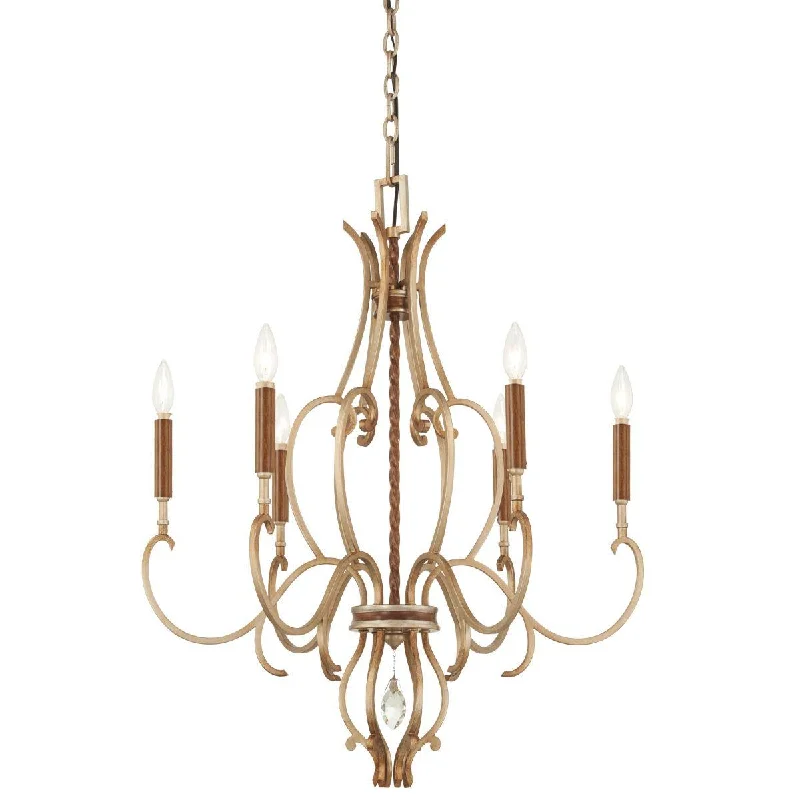 Energy - Efficient Industrial Lighting for Cost - SavingsMagnolia Manor 27 in. 6 lights Chandelier Bronze & Gold finish Energy - Efficient Industrial Lighting for Cost - SavingsMagnolia Manor 27 in. 6 lights Chandelier Bronze & Gold finish