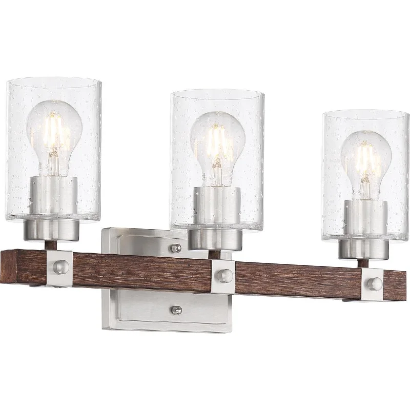 Industrial Lighting for Metal Fabrication ShopsArabel 20 in. 3 Lights Vanity Light Nickel Finish Industrial Lighting for Metal Fabrication ShopsArabel 20 in. 3 Lights Vanity Light Nickel Finish