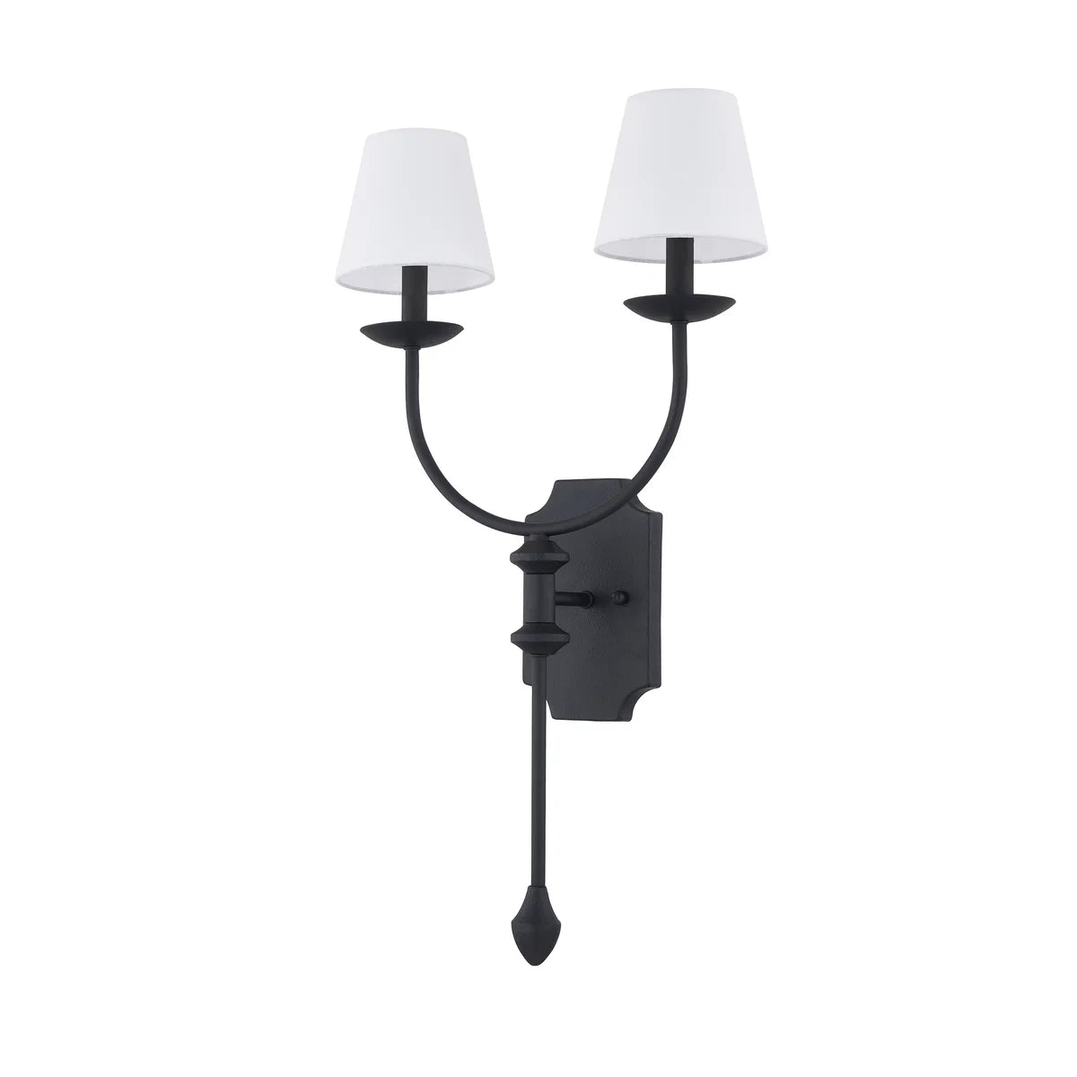 High - lumen track lighting for bright spacesForty West Designs 72588 Jade Black Metal Two Shade Wall Sconce High - lumen track lighting for bright spacesForty West Designs 72588 Jade Black Metal Two Shade Wall Sconce