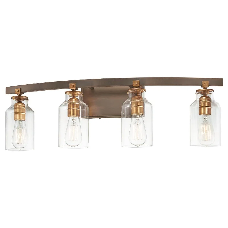 Waterproof Industrial Lighting for Wet AreasMorrow 30 in. 4 Lights Vanity Light Bronze finish