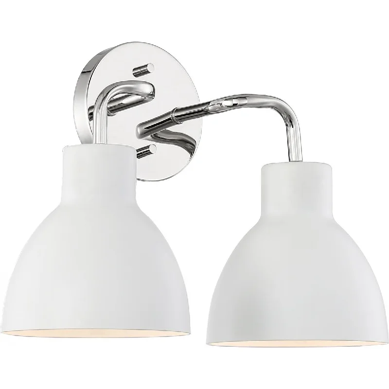 Dust - Resistant Industrial Lighting for Dirty WorkspacesSloan 14 in. 2 Lights Vanity Light White and Nickel Finish Dust - Resistant Industrial Lighting for Dirty WorkspacesSloan 14 in. 2 Lights Vanity Light White and Nickel Finish
