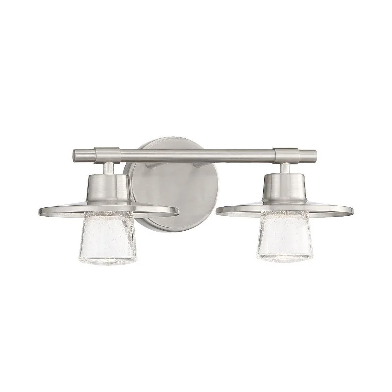 Industrial Lighting for Pharmaceutical ManufacturingBeacon Avenue 15 in. 2 Lights LED Vanity Light Brushed Nickel finish