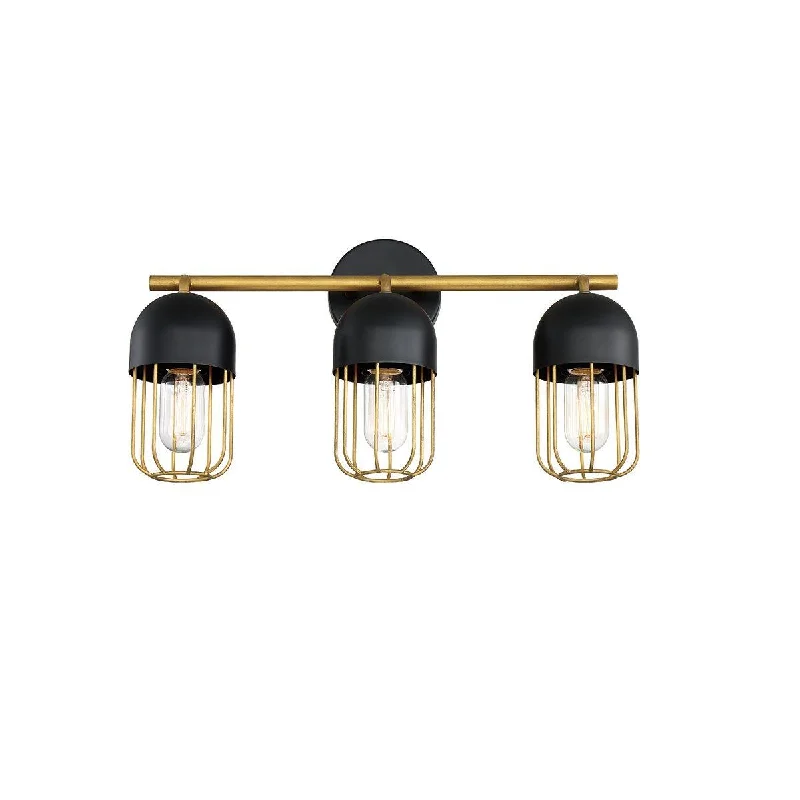 Industrial Wall - Mounted Lighting for Workshop WallsPalmerston 19 in. 3 Lights Vanity Light Black Finish