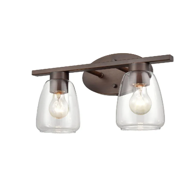 Low - Bay Industrial Lighting Fixtures for Small Factories16 in. 2 Lights Vanity Light Bronze finish