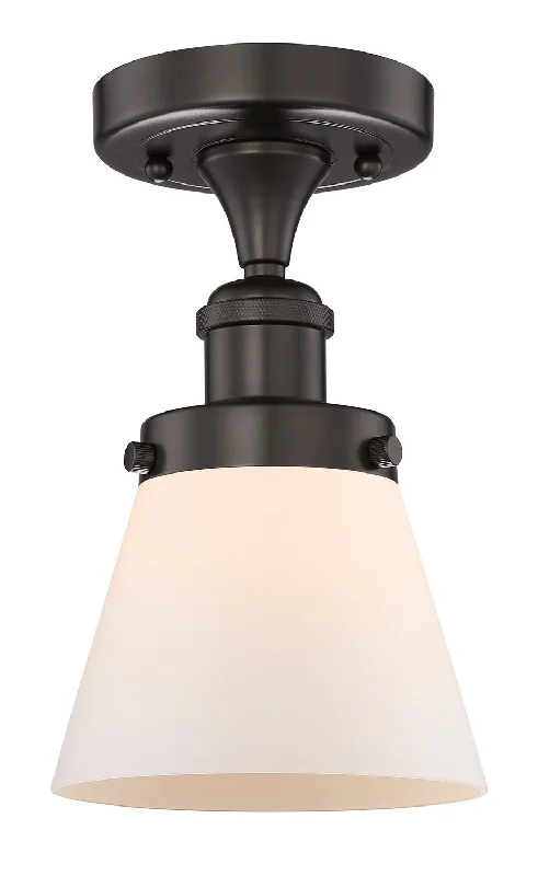 Industrial Flood Lighting for Outdoor Loading DocksEdison One Light Semi-Flush Mount