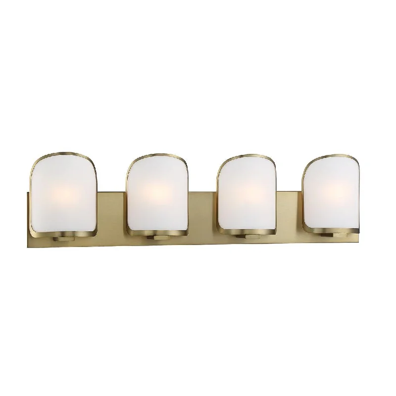 Industrial Lighting for Electronics ManufacturingBishop Crossing 34 in. 4 Lights Vanity Light Brass finish