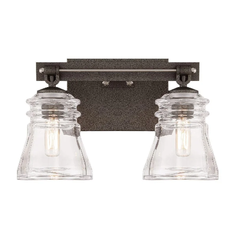 Corrosion - Resistant Industrial Lighting for Coastal FactoriesGraham Avenue 14 In. 2 Lights Vanity Light Iron & brushed nickel Finish