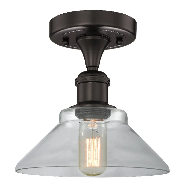 Industrial Lighting for Metal Fabrication ShopsEdison One Light Semi-Flush Mount
