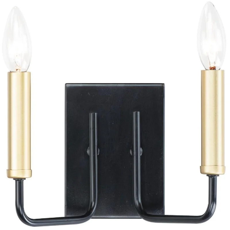 Industrial Area Lighting for Large Open SpacesSullivan 9 in. 2 Lights Vanity Light Black & Gold Finish Industrial Area Lighting for Large Open SpacesSullivan 9 in. 2 Lights Vanity Light Black & Gold Finish