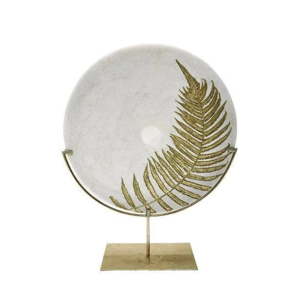 Track lighting for illuminating walkwaysLeaf Circle Decor - Gold & White Finish