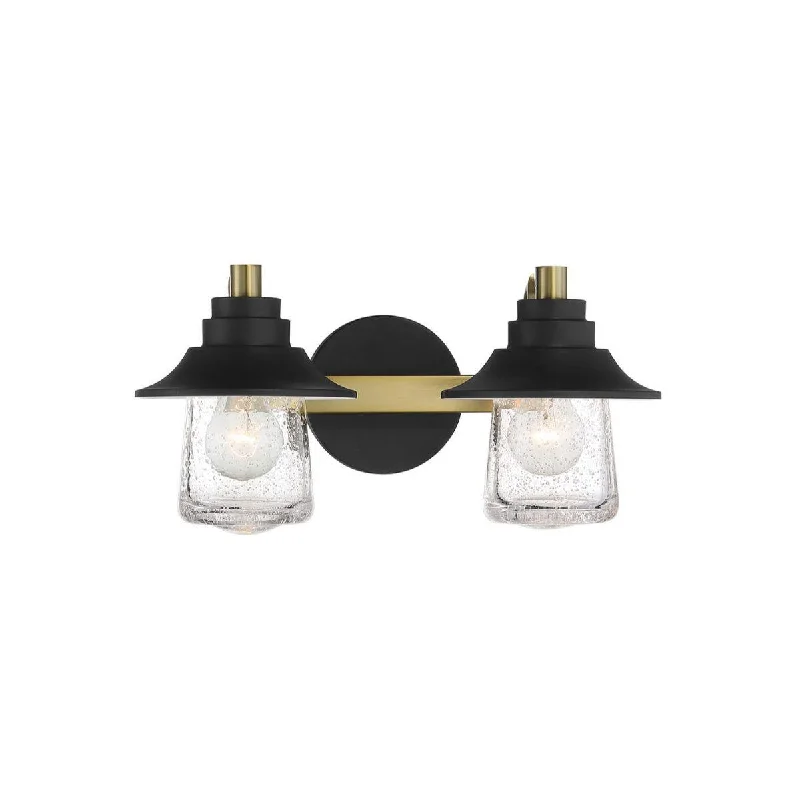 Industrial Lighting for Woodworking FactoriesWestfield Manor 16 in. 2 Lights Vanity Light Black & Brass finish Industrial Lighting for Woodworking FactoriesWestfield Manor 16 in. 2 Lights Vanity Light Black & Brass finish