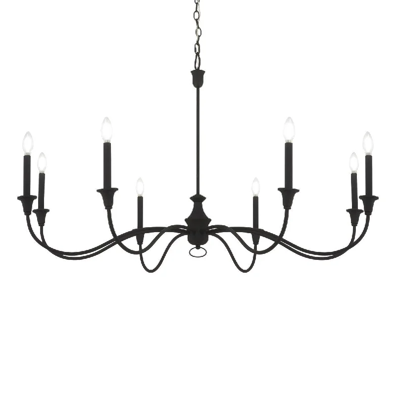 Industrial Lighting for Textile MillsHalifax County 48 In. 8 Lights Chandelier Textured Black Finish Industrial Lighting for Textile MillsHalifax County 48 In. 8 Lights Chandelier Textured Black Finish