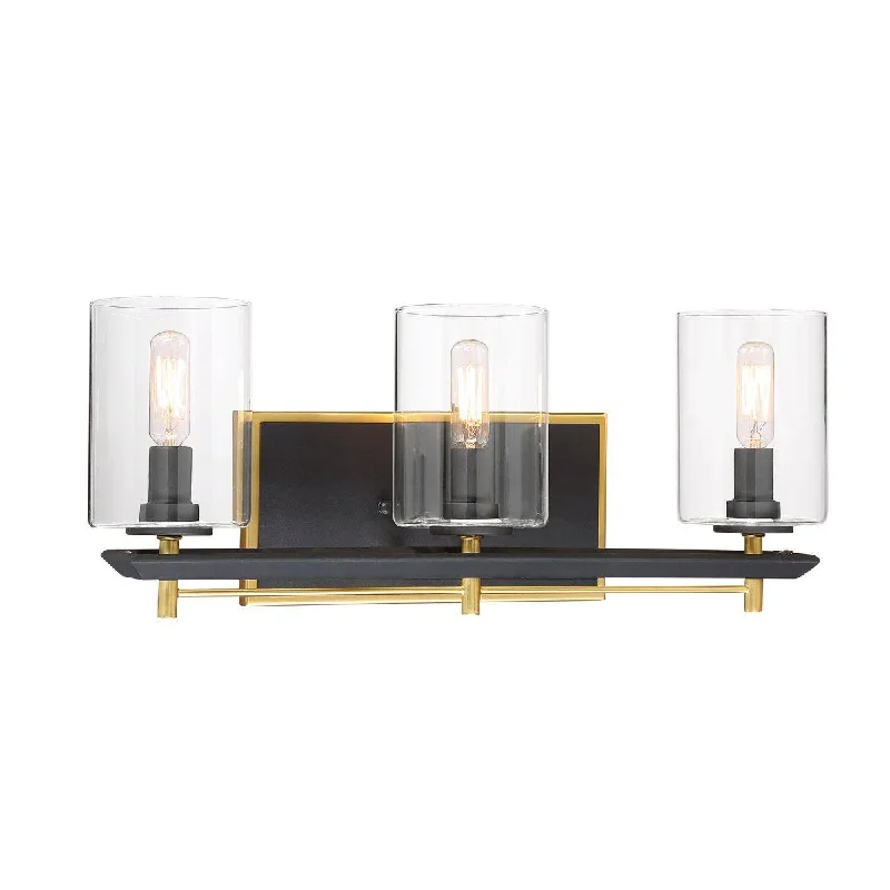 Industrial Emergency Lighting for Safety in FactoriesSable Point 20 in. 3 lights Vanity Light Black & Gold finish