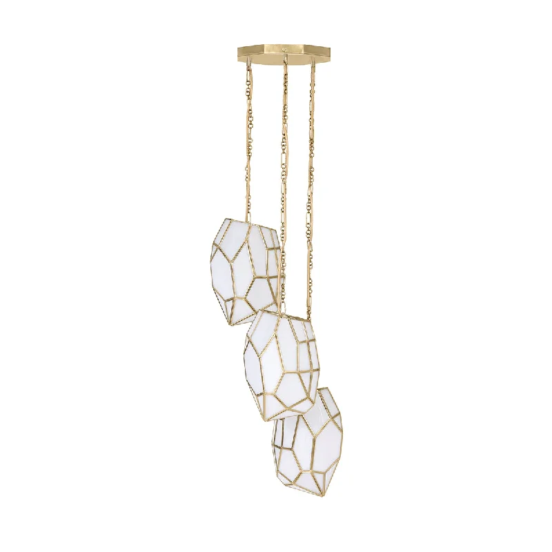 Track lighting with frosted glass shadesEurofase 46464-019 Heera 3 Light Iron and Glass Pendant