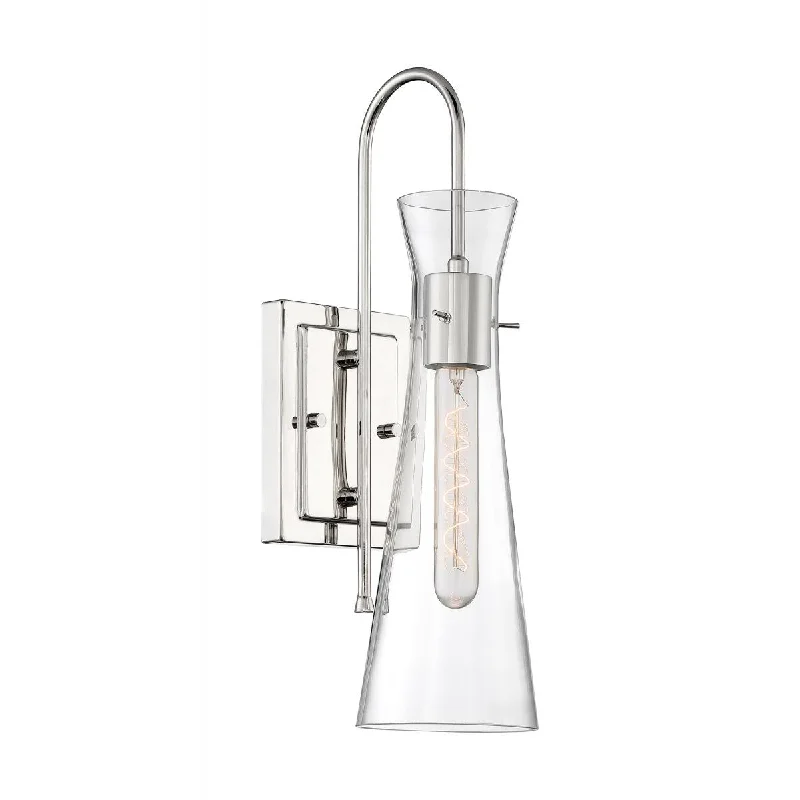 Track lighting with motion - sensor capabilitiesNuvo Lighting 60-6867 Bahari 1 Light Sconce with Clear Glass Polished Nickel Finish