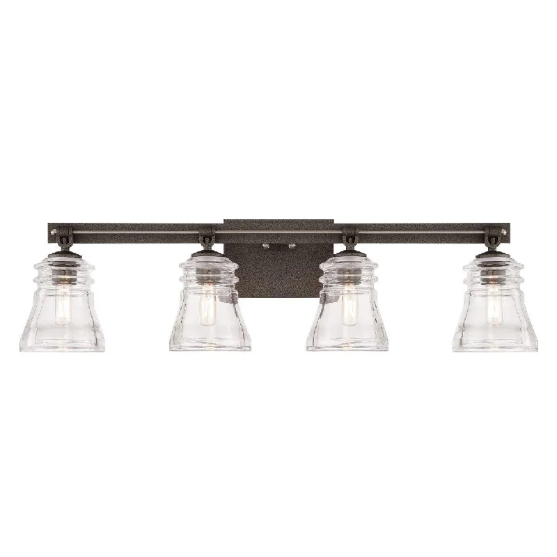Industrial Lighting for Metal Fabrication ShopsGraham Avenue 31 In. 4 Lights Vanity Light Iron & brushed nickel Finish