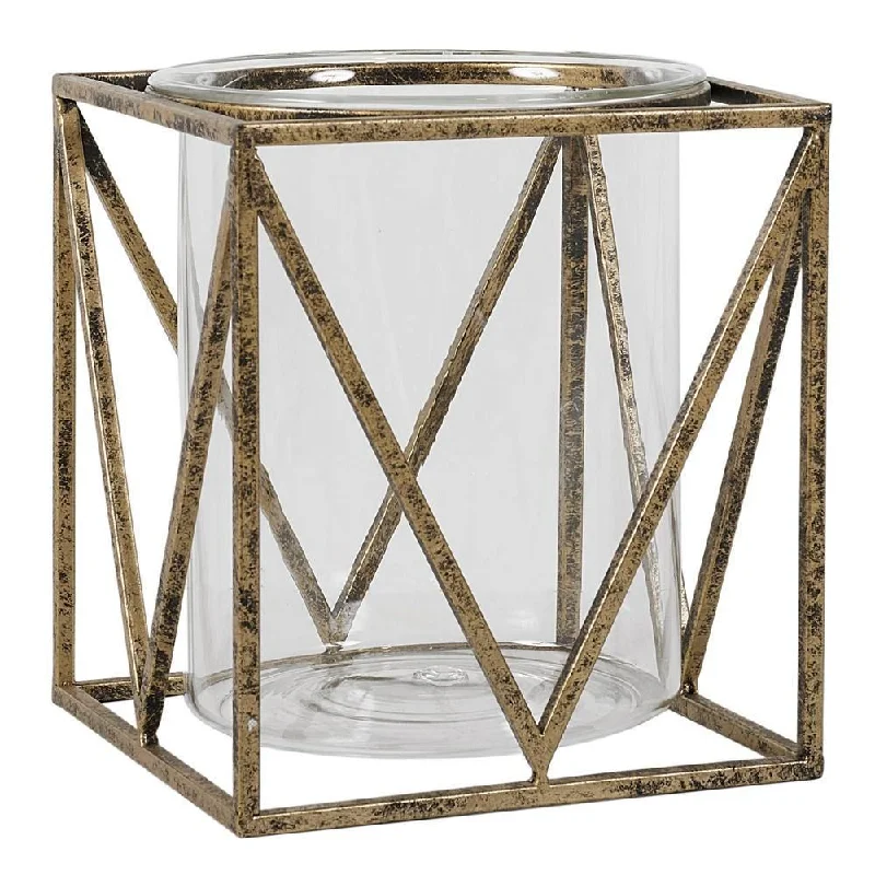 White track lighting for a clean lookSolomon Small/Large Candle Holder - Antique Gold Finish