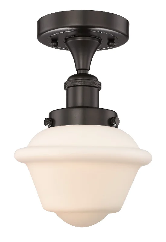 Dimmable Industrial Lighting for Ambiance ControlEdison One Light Semi-Flush Mount