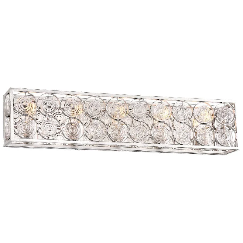 Industrial Lighting with High CRI (Color Rendering Index) for True Color PerceptionCulture Chic 31 in. 5 Lights Bath Bar Silver finish Industrial Lighting with High CRI (Color Rendering Index) for True Color PerceptionCulture Chic 31 in. 5 Lights Bath Bar Silver finish