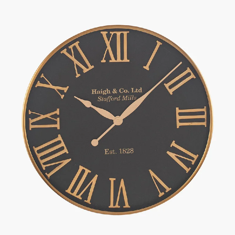Track lighting for illuminating walkwaysRound Wall Clock - Antique Gold & Black Metal Finish Track lighting for illuminating walkwaysRound Wall Clock - Antique Gold & Black Metal Finish