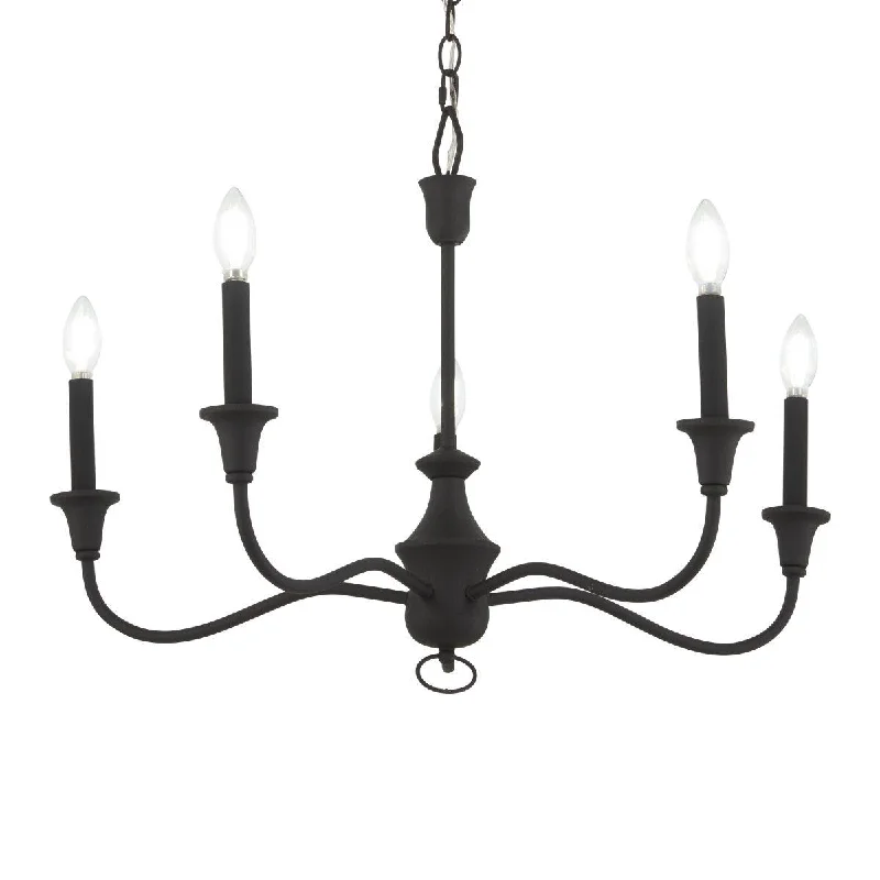 Durable Industrial Lighting for Harsh EnvironmentsHalifax County 28 In. 5 Lights Chandelier Textured Black Finish Durable Industrial Lighting for Harsh EnvironmentsHalifax County 28 In. 5 Lights Chandelier Textured Black Finish