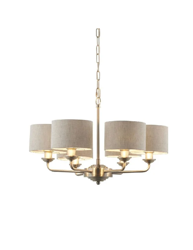 Track lighting for creating a moody atmosphereWestbury 6Lt Pendant Chandelier - Various Finishes