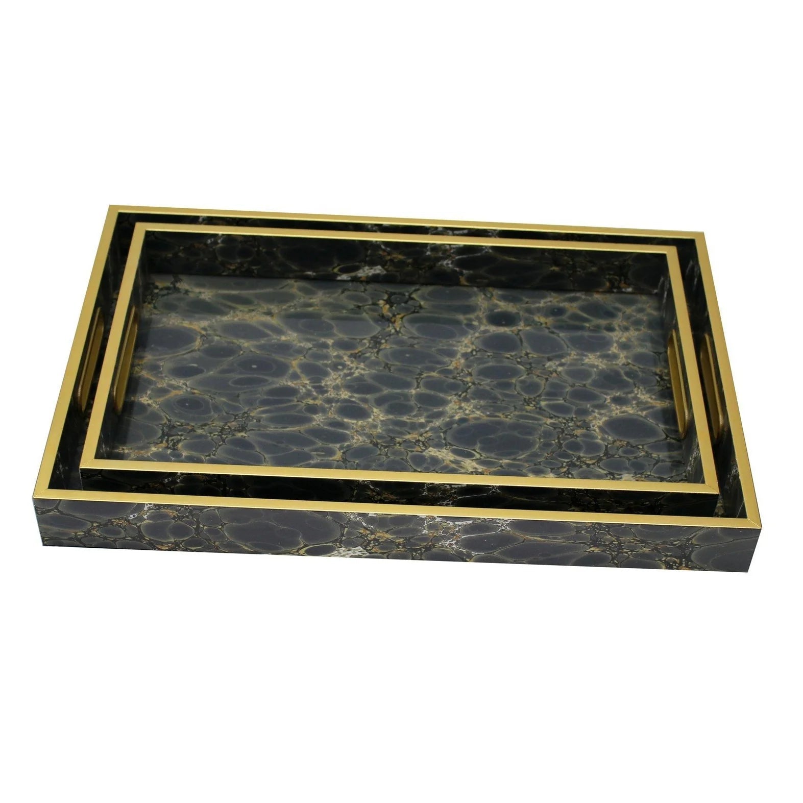 Track lighting with clear glass shadesDeep Blue Serving Tray Set of 2 - Deep Navy & Gold Finish