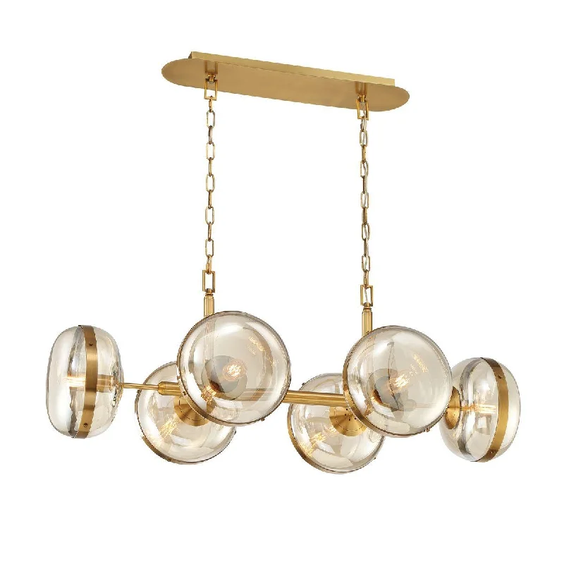 Industrial Wall - Mounted Lighting for Workshop WallsNottingham 44 in. 6 Lights Chandelier Brass Finish