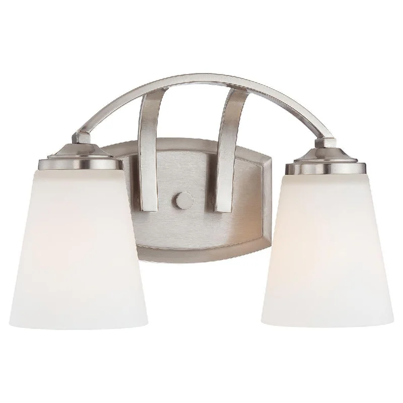 Industrial Flood Lighting for Outdoor Loading DocksOverland Park 13 In. 2 Lights Vanity Light Brushed Nickel Finish Industrial Flood Lighting for Outdoor Loading DocksOverland Park 13 In. 2 Lights Vanity Light Brushed Nickel Finish