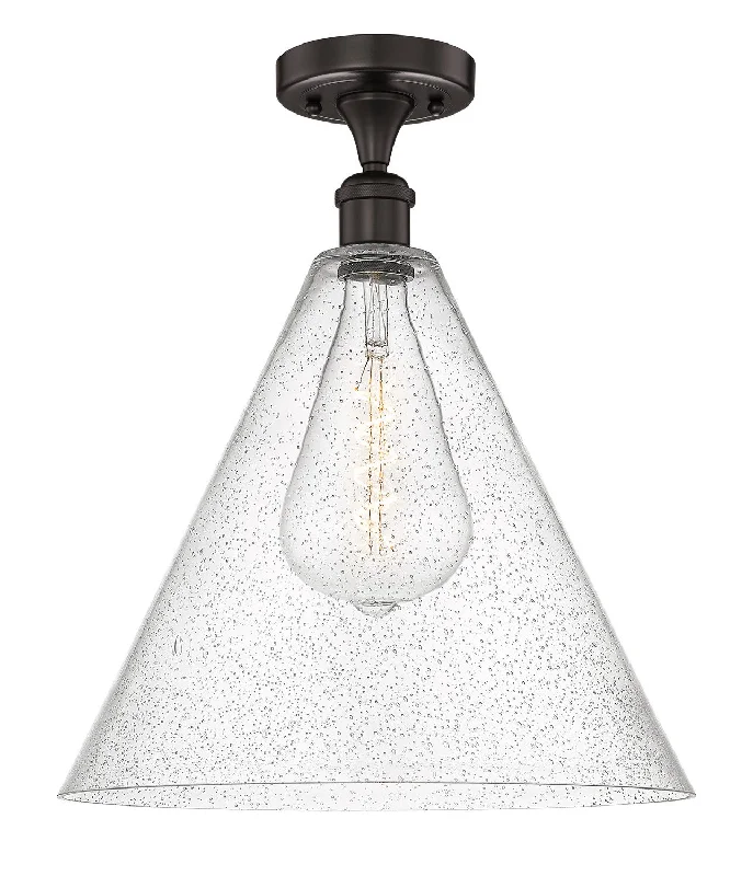 Industrial Lighting for Textile MillsEdison One Light Semi-Flush Mount