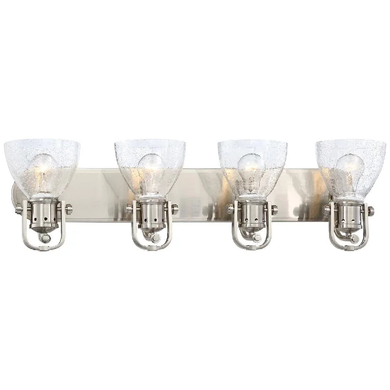 Industrial Lighting for Woodworking Factories32 in. 4 Lights Vanity Light Brushed Nickel finish Industrial Lighting for Woodworking Factories32 in. 4 Lights Vanity Light Brushed Nickel finish