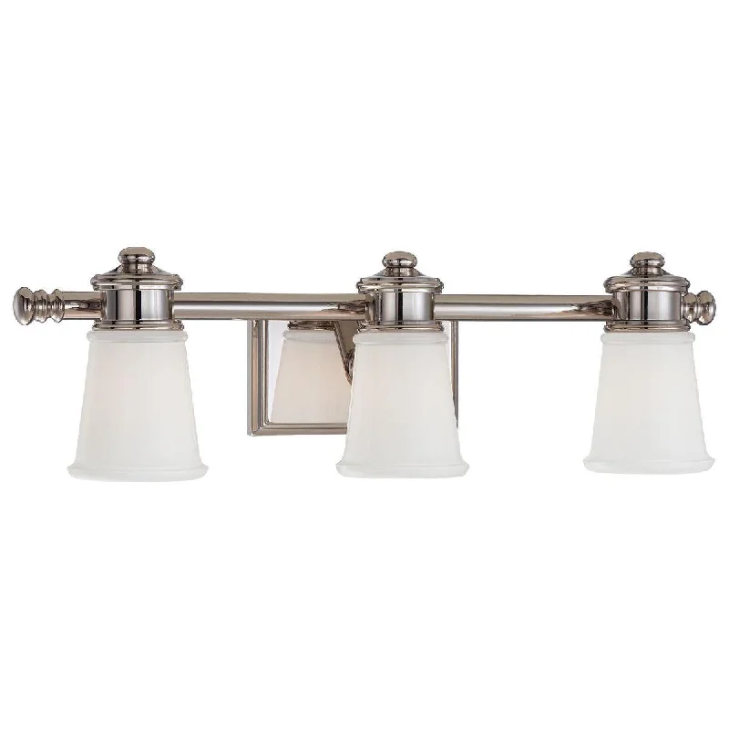 Dimmable Industrial Lighting for Ambiance Control24 in. 3 Lights Vanity Light Polished Nickel finish Dimmable Industrial Lighting for Ambiance Control24 in. 3 Lights Vanity Light Polished Nickel finish