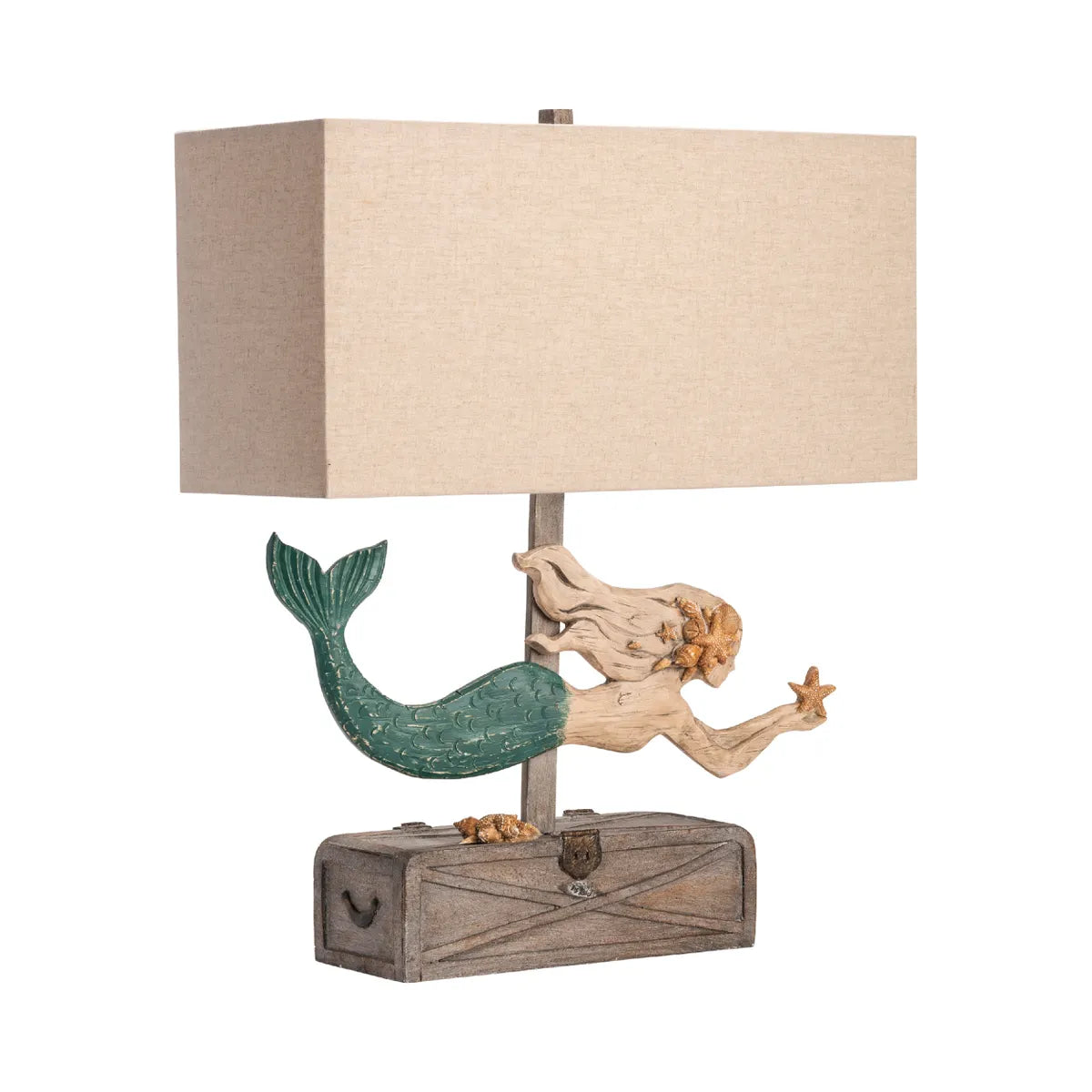 Rustic track lighting for farmhouse decorCrestview CVAVP1420 Mermaid Treasure Table Lamp