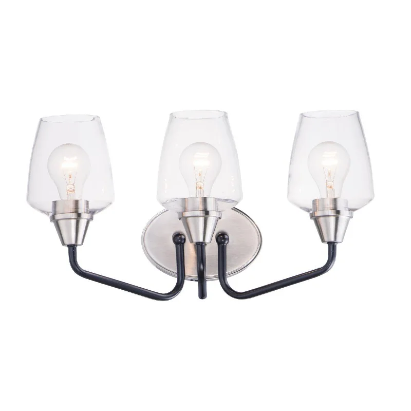 Adjustable Industrial Lighting for Flexible IlluminationGoblet 18 in. 3 Lights Vanity Light Nickel Finish Adjustable Industrial Lighting for Flexible IlluminationGoblet 18 in. 3 Lights Vanity Light Nickel Finish