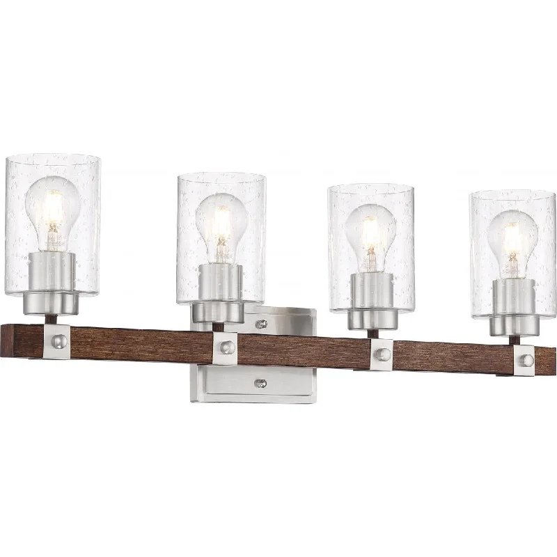 Industrial Lighting for Pharmaceutical ManufacturingArabel 28 in. 4 Lights Vanity Light Nickel Finish Industrial Lighting for Pharmaceutical ManufacturingArabel 28 in. 4 Lights Vanity Light Nickel Finish